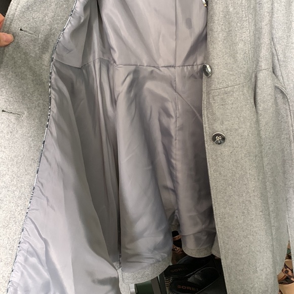 🩶NWOT INC Grey Peplum Wool Button Up Jacket - Picture 12 of 17